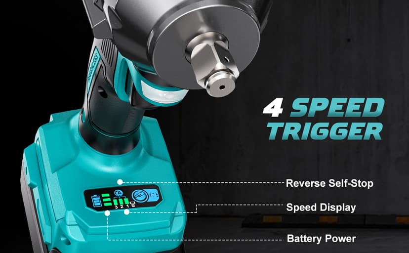 Cordless Impact Wrench 1/2 inch for Makita 18V Battery, 900Ft-lbs Brushless Electric Power Impact Driver Gun Tool, 2100RPM High Torque Impact Wrench with LED Work Light (Tool Only)