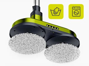 Cordless Electric Mop, Electric Spin Mop with LED Headlight and Water Spray, Up to 60 mins Powerful Floor Cleaner with 300ml Water Tank & Detachable Battery, Super Quiet Cleaning & Waxing