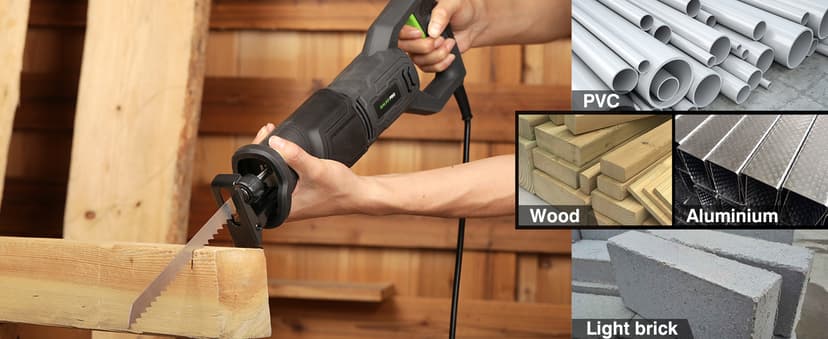 GALAX PRO 120V Reciprocating Saw, 6.0 Amp Variable Speed Corded Reciprocating Saw with1-1/8" Stroke Length, 2800RPM and 6" Max for Wood, Metal, PVC Pipe Cutting