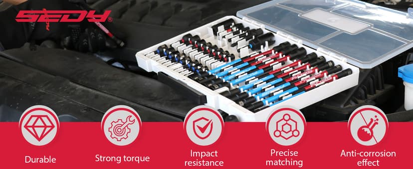 41-Piece Premium 1/4" Drive Magnetic Impact Nut Driver Set Metric & SAE Standard & Deep with Socket Adapters, 2-in-1 Ratchet Wrench, Wing Nut Driver, Universal Sockets, Quick Release Bit Holder