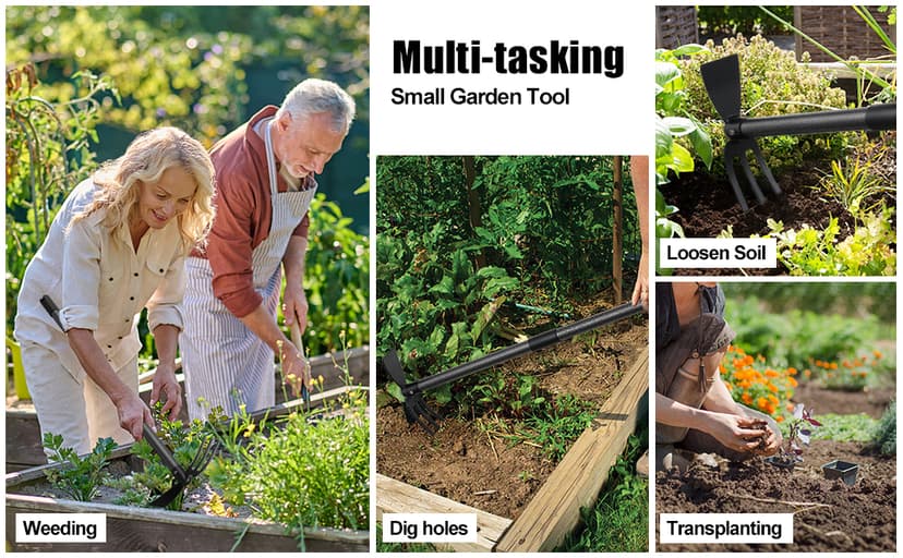 Hoe Garden Tool, 45 Inch Garden Hoe Long Handle for Weeding, Hoe Cultivator 2 in 1 Hand Garden Tools for Gardening Planting