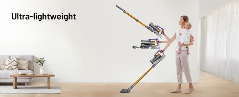 Cordless Vacuum Cleaner, 550W/45KPA Self-Standing Vacuum Cleaners for Home, Max 60Mins Anti-Tangle Stick Vacuum with Aromatherapy, Dual-Handheld Lightweight Vacuum for Pet Hair, Carpets, Hardwood