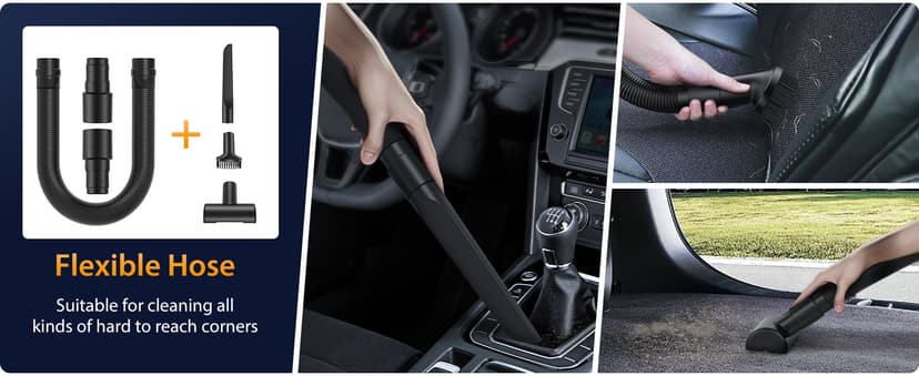 Handheld Vacuum Cordless 1.1 Pounds Car Vac 10000PA Hand Held Vacuums 4-in-1 Hand Vac Cordless Rechargeable HEPA Filter Large Capacity Dust Cup for Car Office Home Pets Hair (Yellow&Black)