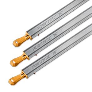 POWERTEC 24, 36, 50 Inch Circular Saw Guide/Straight Edge Guide for Router Tool, Jigsaw, Circular Saw and Drill Press, Saw Guide for Cutting Plywood and Routing Dado Slots, 3 pk (71708)