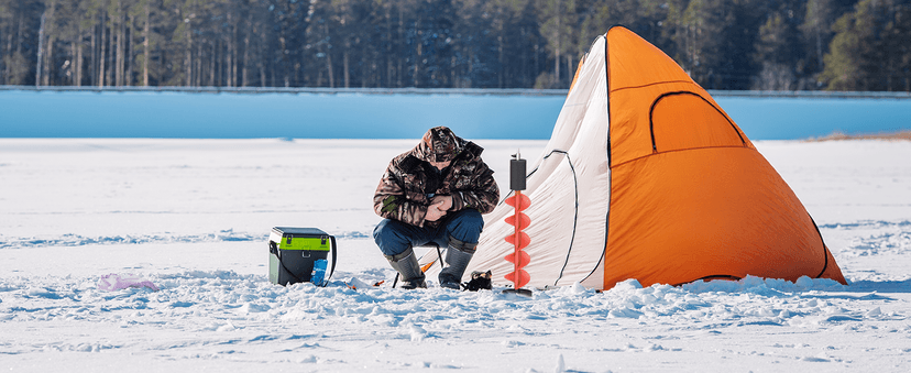 Eyoyo 6-8" Diameter Ice Auger Bit, 1 Set Replacement Blade & Blade Protector with 1/2 Inch Chunk Drill Adapter, Nylon Auger Convenient for Ice Fishing
