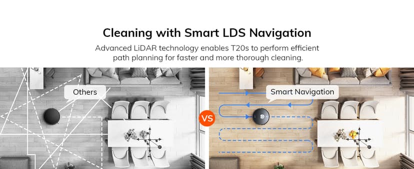 ILIFE T20s Self-Emptying Robot Vacuum and Mop Combo, 5000Pa Suction, 70-Day Capacity, LiDAR Navigation, 260mins Runtime, App/Alexa Control, Robotic Vacuum Cleaner for Hard Floors, Carpets and Pet Hair