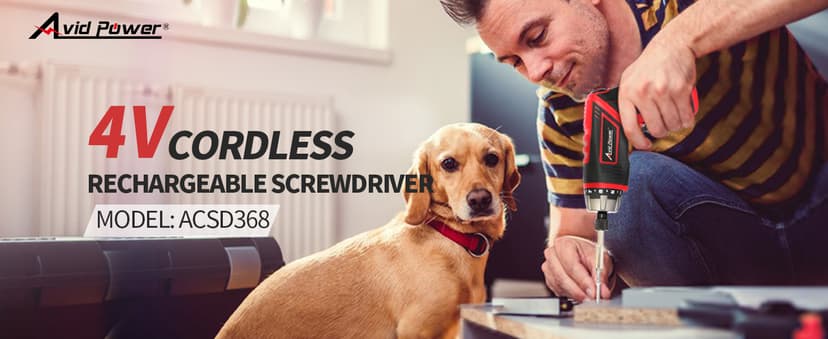 AVID POWER Electric Screwdriver Set Rechargeable 4V Cordless Screwdriver Kit with 44pcs Accessories, 5.65Nm Screw Gun, 5+1 Torque Setting, 2 Position Handle with LED Light