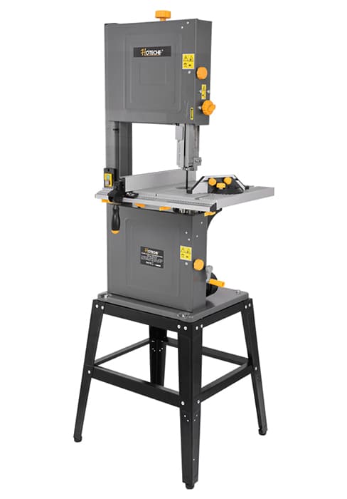 Hoteche 8-Inch Band Saw 2.0A Low Noise Two Cutting Height Table Benchtop with Fence and Miter Gauge for Woodworking, DIY Projects and Precision Cutting, Tilting Range 0-45°