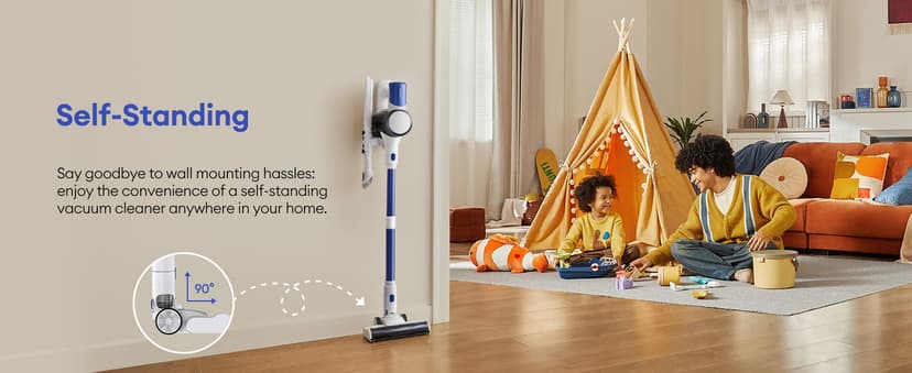 Ultenic Cordless Vacuum Cleaner, 45KPa 500W Motor Stick Vacuum Rechargable,Green Light for Dust Detection, Self Standing Design with 1L Dust Cup, Stick Vacuum for Home, Pet Hair, Hardwood Floors