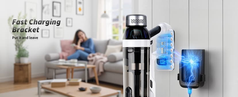 Cordless Vacuum Cleaner, 2 Batteries 110 Mins Runtime Vacuum Cleaners for Home, 550W 45KPA 15-in-1 Stick Vacuum with Charging Dock, Handheld Vacuum Cordless for Pet Hair Carpet Hardwood Floor