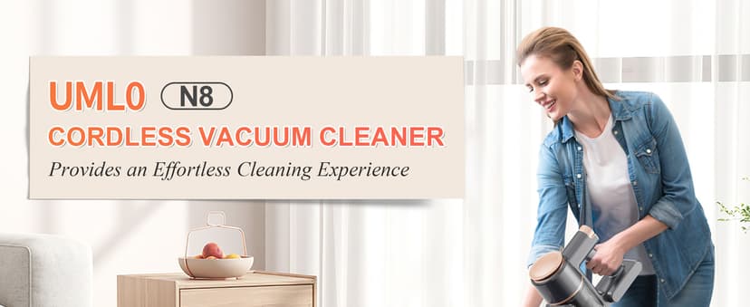 N8 Cordless Vacuum Cleaner, Lightweight Stick Vacuum with Powerful Suction, 2200mAh Battery, 40 Mins Runtime, Self-Standing, Rechargeable Vacuum Cleaners for Home Hardwood Floor Carpet Pet Hair (Gold)