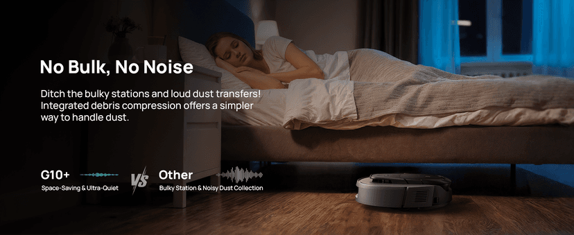 3i G10+ Robot Vacuum and Mop Combo, 18,000 Pa Suction, 60-Day Hands-Free Cleaning with Quiet Debris Compression, Smart LiDAR Navigation, Auto Extension Along Edges, Ideal for Hard Floors & Carpets