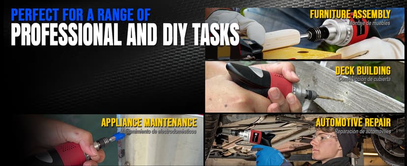 LE LEMATEC Professional Air Impact Driver - 13000 RPM Pneumatic Wrench with Twin Hammer, 40 ft-lb Torque, 1/4" NPT Compact Gun for Automotive, Furniture & Woodworking (LE-ID413)