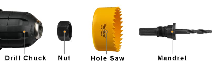Hoteche 6-Piece Hole Saw Set - Versatile Hole Cutter Kit for Wood, Plastic, and Fiberboard - Clean, Accurate Cuts with Arbor Hole Drill - Compatible with Hand Drills, Drill Presses, and Rotary Tools