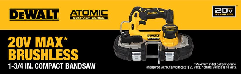DEWALT ATOMIC 20V MAX Brushless Cordless 1-3/4 in. Compact Bandsaw, Bare Tool Only (DCS377B)