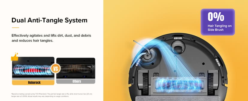 roborock Q7 M5 Robot Vacuum and Mop Combo, 10,000Pa HyperForce Suction, Robotic Vacuum Cleaner, Dual Anti-Tangle System, APP-Controlled Mopping, LiDAR Navigation, for Pet Hair and Carpet, Black