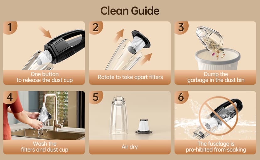 Handheld Vacuum Cordless 7000Pa Suction | Car Vacuum Portable with 650mL Dustbin | 1.43lbs Ultra-Light | 25-Min Runtim | Rechargeable