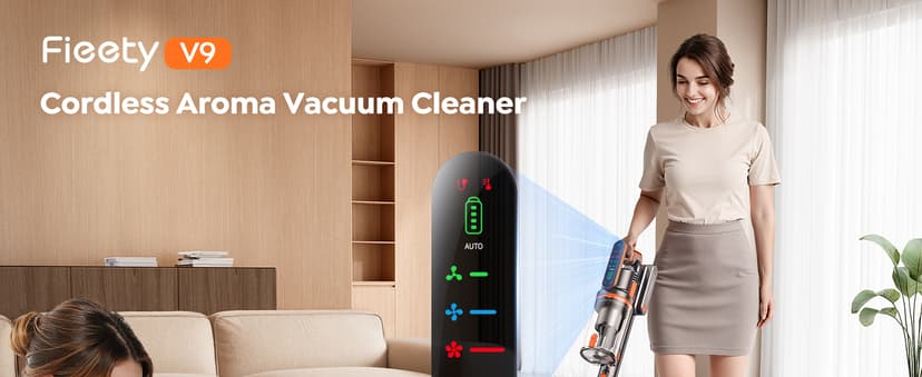 Cordless Vacuum Cleaner, 550W/45KPa/60Min Runtime Stick Vacuum with 3.3Ft Hose, Wall Mount Charging, Auto Mode, Touchscreen, Self-Standing Vacuum Cleaner for Home/Pet Hair/Carpet/Car, Fragrance