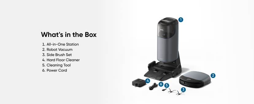 eufy S1 with All-in-One Station, HydroJet Robot Vacuum and Mop Combo, 8,000 Pa Suction, Smart Obstacle Avoidance, Multi-Level Mapping, Mop Auto-Retraction, Perfect for Pet Hair