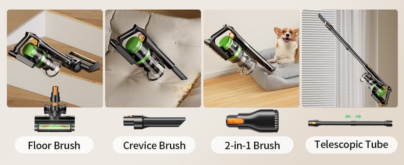 Cordless Vacuum Cleaner, 550W 45KPA 60 Mins Vacuum Cleaners for Home, Anti-Tangle Stick Vacuums with Rechargeable Battery, Dual-Handheld Lightweight Vacuum with Aromatherapy for Pet Hair Carpet Floors