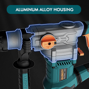 1-1/4 Inch SDS-Plus 13 Amp Heavy Duty Rotary Hammer Drill with Safety Clutch 4 Functions and Variable Speed, Including Chisels and Drill Bits