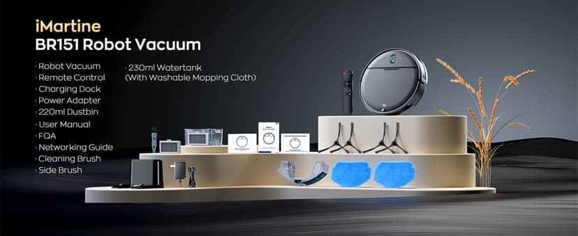 Robot Vacuum and Mop Combo, 2 in 1 Robotic Vacuums Cleaner with WiFi/App, Robot Vacuum with Water Tank, Strong Suction, Schedule, Self-Charging, Quiet, for Hard Floor, Pet Hair, Low Pile Carpet