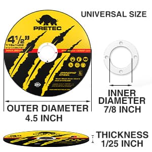 Cut Off Wheels 4-1/2", PRETEC 50+5 Pack Metal Cutting Wheel,Thin 4.5” Metal & Stainless Steel Fast Cutting Discs for Angle Grinder - 7/8" Arbor Hole