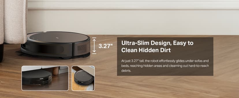 Tapo Ultra-Slim LiDAR Smart Navigation Robot Vacuum and Mop with Self-Emptying Dock, 5300Pa Max, 97%+ Dust Pickup Rate, Self-Charging, Compatible with Alexa & Google Home, RV20 Max Plus