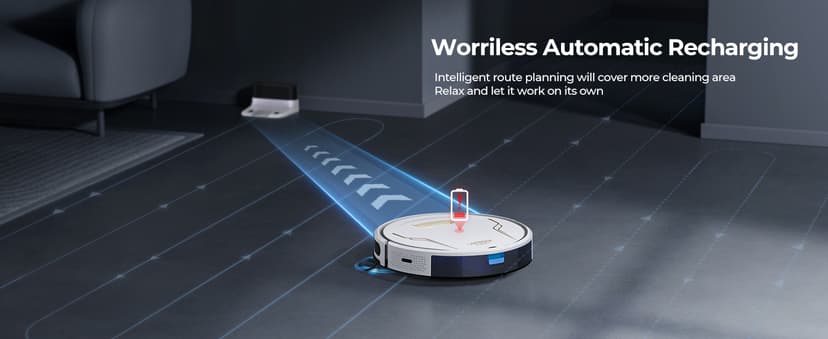 Robot Vacuum and Mop 4000Pa Suction, 3 in1 Robotic Vacuums with Self-Charging, App&Remote&Voice Control, Robot Vacuum for Pet Hair, Carpet, Hard Floor(White)