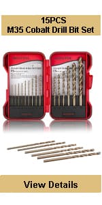 115PCS Cobalt Drill Bit Set M35 HSS for Hardened Steel Fractional 1/16"-1/2", Letter A - Z, Wire #1 - #60 with Indexed Metal Case