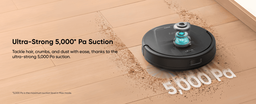 eufy L60 Robot Vacuum, Ultra Strong 5,000 Pa Suction, iPath Laser Navigation, for Deep Floor Cleaning, Ideal for Hair, Hard Floors