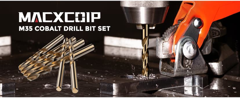 Cobalt Drill Bit Set, 115Pcs M35 High Speed Steel Bits for Hardened Metals, Stainless Steel, Cast Iron and Wooden Plastics, with Metal Index Storage Box