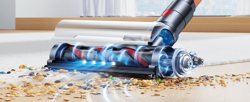 Cordless Vacuum Cleaner, 450W/40KPA 55 Mins Stick Vacuum Cleaner with LED Touch Display, Lightweight Handheld Vacuum Cleaners for Home, Carpet, Pet Hair and Hardwood Floors