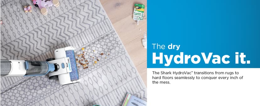 Shark WD201 HydroVac Cordless Pro XL 3-in-1 Vacuum, Mop & Self-Cleaning System with Antimicrobial Brushroll* & Solution for Multi-Surface, Hardwood, Tile, Marble & Area Rugs, Pure Water