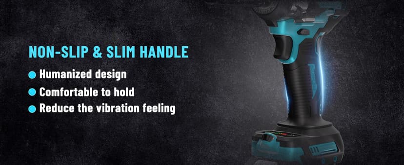 GEVEELIFE 650N.m/480Ft-lbs Brushless Impact Wrench,1/2" Cordless Impact Gun w/ 2x4.0Ah Battery & 6 Sockets, 3300RPM Power Electric Impact Driver for Car/DIY Furniture/Lawn Mower, Blue Toolbox