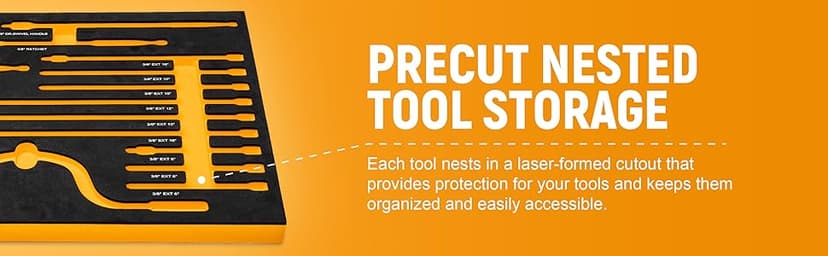 GEARWRENCH 89 Piece 1/4” Drive Master Metric Socket Set in Foam Storage Tray - GWMSSKT14MM