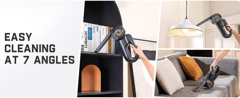 Fanttik Fold V10 Ultra Deluxe Handheld Vacuum Cordless, 17kPa Suction Power, Charging Base, Pivot Nozzle, Up to 35 Mins Runtime, Smart LED Display, Cordless Dustbuster Vacuum for Home, Car