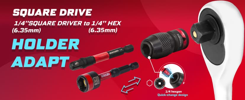 98Pieces 1”/2” Impact Screwdriver Bits Set, Magnetic S2 Steel (Phillips/Slotted/Square/Torx/Hex/Security Torx) Driver Bits Tips,Impact Bit Holder and Nut Driver with Red Storage Box Case