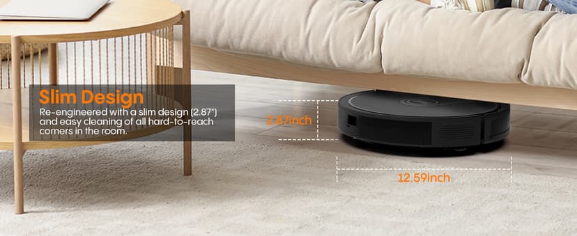 Robotic Vacuum Cleaner : 3-in-1 Robot Vacuum and Mop Combo, 4000Pa Suction, 2.87" Slim Robot Vacuum for Under Furniture, Beds, Smart Navigation, App Alexa Control for Hard Floors & Low-Pile Rugs
