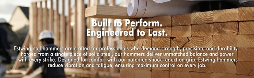 ESTWING Hammer - 16 oz Curved Claw with Smooth Face & Genuine Leather Grip - E16C