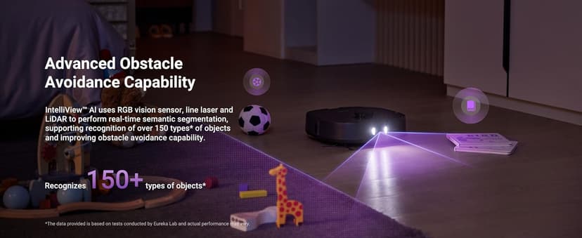 Eureka J15 Ultra Self Emptying Robot Vacuum, 19,000 Pa Suction, Flex-Arm Mop Design, 167℉Hot Water Mop Washing & 131°F Hot Air Drying, AI Obstacle Avoidance, Black