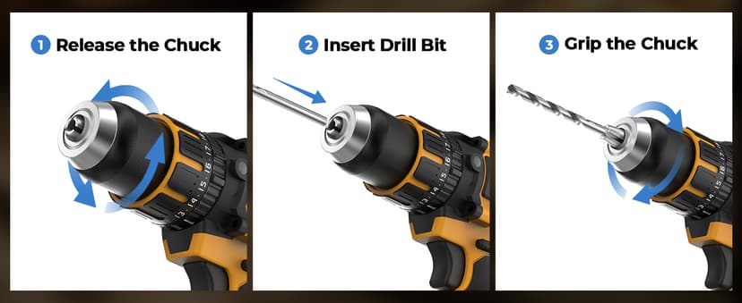 Cordless Hammer Drill Compatible with Dewalt 20V MAX Battery(No Battery)20V Brushless Drill, 1/2" Cordless Drill for Concrete with Variable Speed for Home Improvement, Woodworking, Metal
