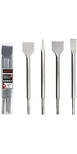 19-Piece SDS Plus Hammer Drill Bits for Concrete and Chisels Set, Cross Carbide Tip Masonry Drill Bit Set, Heavy-Duty Concrete Drill Bits for Brick & Stone, Storage Case Included