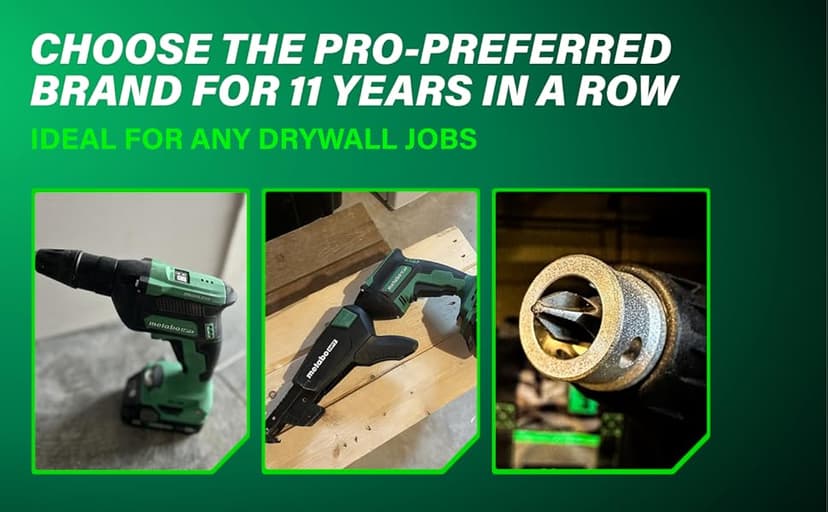 Metabo HPT 18V MultiVolt Cordless Drywall Screw Gun Kit, High-Speed Power Screwdriver with Collated Screw Magazine, 2.0Ah Lithium-Ion Battery and Charger, Lightweight Ergonomic Design, W18DAQB