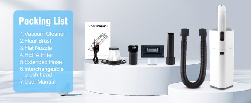 Pet Hair Handheld Vacuum Cordless Car Vacuum, 20000PA High Power, Portable Lightweight Rechargeable Hand Vacuum for Home, Pet and Car