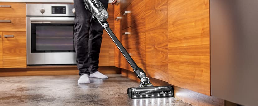 Bissell ICONPet Turbo Vacuum with Powerful Turbo Boost Suction, Tangle Free Brush Roll, & Parking Break, LED Crevice + Dusting Brush Tool, LED Motorized TurboBrush Tool, & Wall Mount. Color May Vary