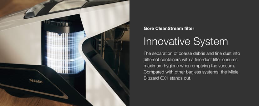 Miele Blizzard CX1 Cat & Dog Bagless Canister Vacuum, Lotus White - Pet Hair, Portable