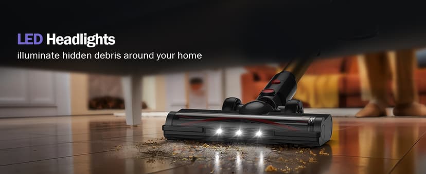Cordless Vacuum Cleaner, 40Kpa Vacuum Cleaners for Home with LED Screen, 40Mins Stick Vacuum Cordless Rechargeable Dock, Handheld Vacuum Cleaner for Pet Hair, Carpet, Hardwood Floor, A40