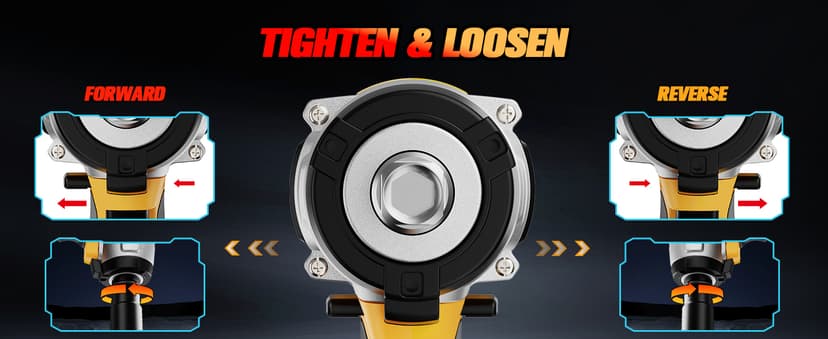 Cordless Impact Wrench - 590Ft-lbs (800N.m) Brushless 1/2 inch, 3300RPM High Torque Impact Gun, 2x 4.0Ah Battery, Charger & 7 Sockets, Electric Impact Wrench for Car Home