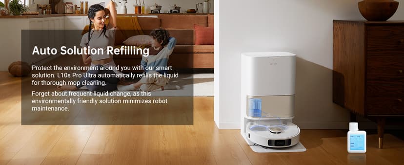 DREAME L10s Pro Ultra Heat Robot Vacuum and Mop Combo, Mop Extend, 7000Pa Suction, Auto Robot Care and Maintenance, 136°F Hot Water Mop Self-Cleaning, Obstacle Avoidance, Ideal for Hair, Carpets